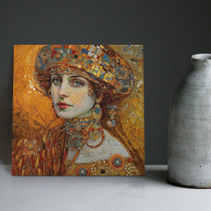 Ouro Fase Gustav Klimt Mosaic Edwardian Mulher C