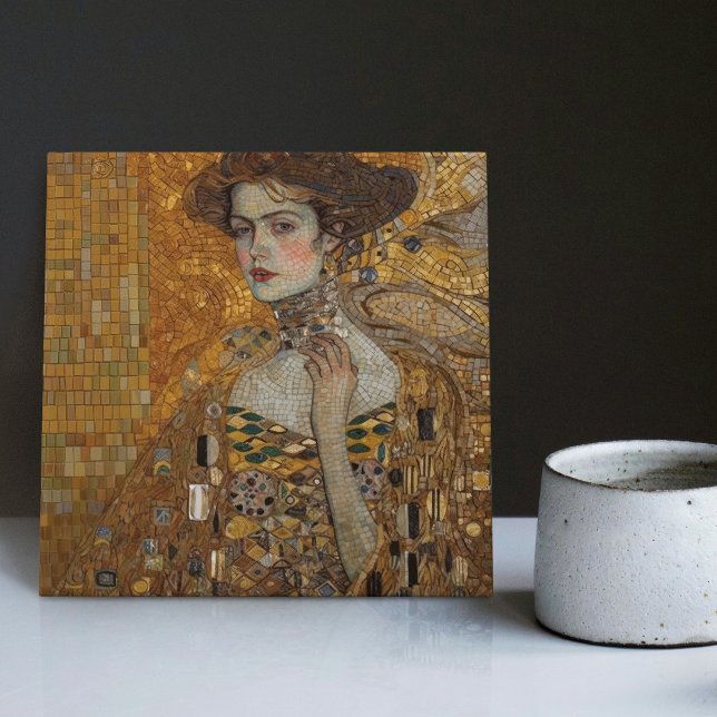 Ouro Fase Gustav Klimt Mosaic Edwardian Mulher C (Criador carregado)