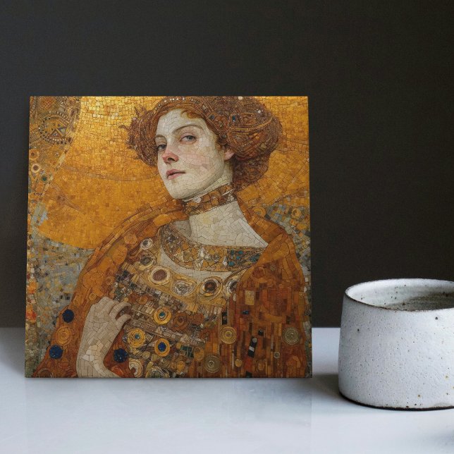 Ouro Fase Gustav Klimt Mosaic Edwardian Mulher C (Criador carregado)