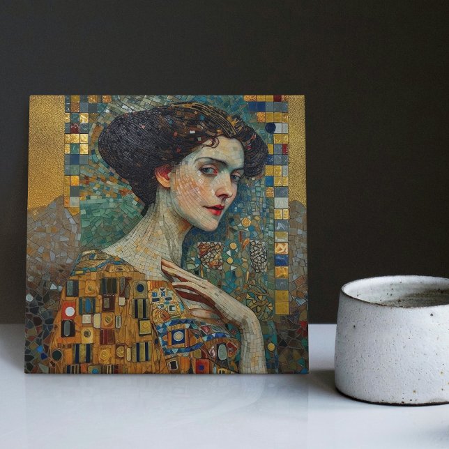 Ouro Fase Gustav Klimt Mosaic Edwardian Mulher C (Criador carregado)