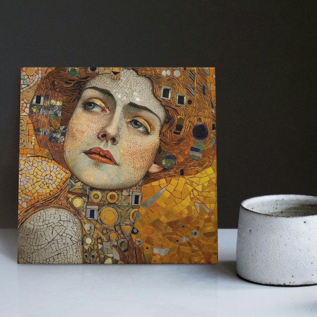 Ouro Fase Gustav Klimt Mosaic Edwardian Mulher C (Criador carregado)