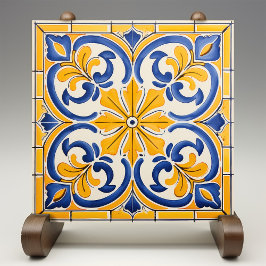 Ouro Fleur-de-Lis Azulejo Impressão