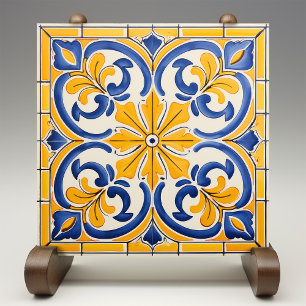Ouro Fleur-de-Lis Azulejo Impressão