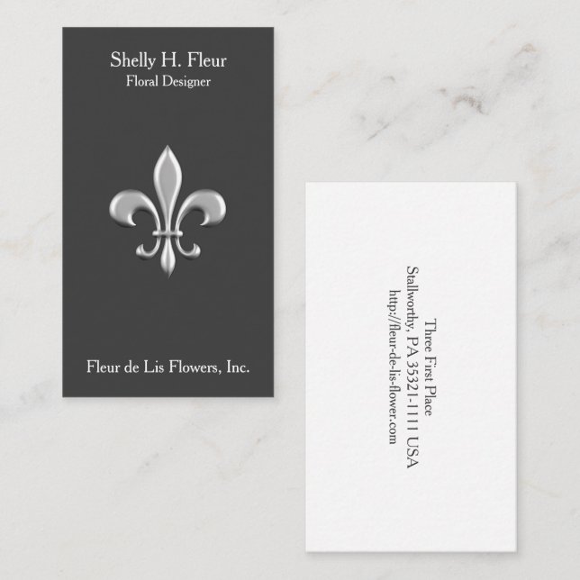 Ouro Fleur De Lis Cartão de visita (Frente/Verso)