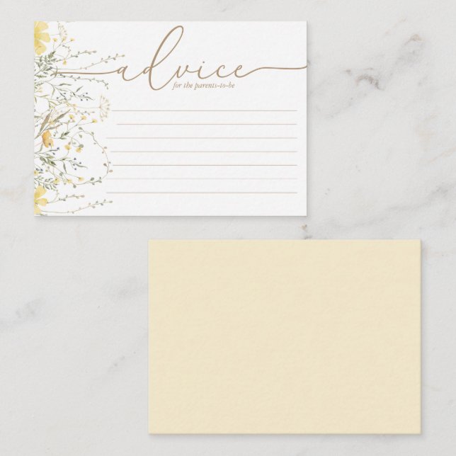 Ouro Floral | Cartão consultivo para Chás de frald (Frente/Verso)