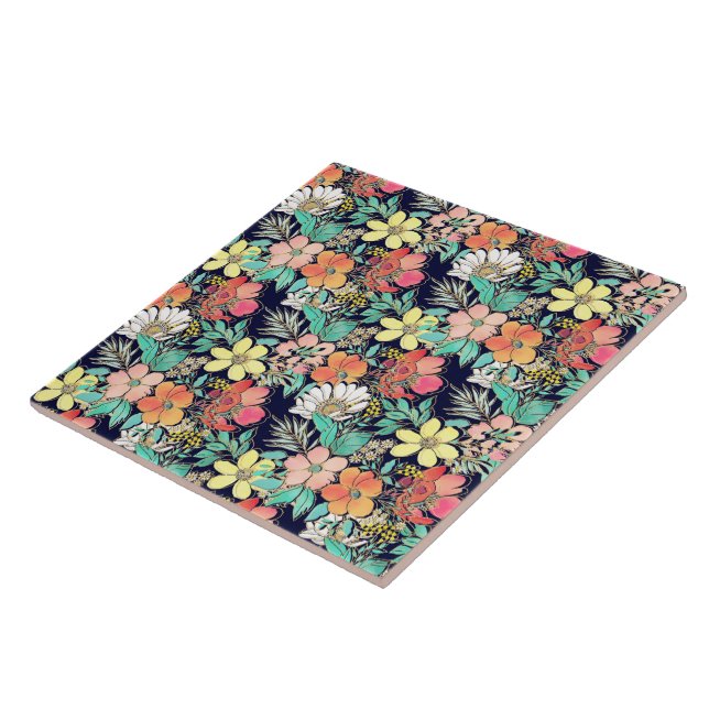 Ouro Floral Cor-de-Rosa Bonita Traça Design (Lateral)