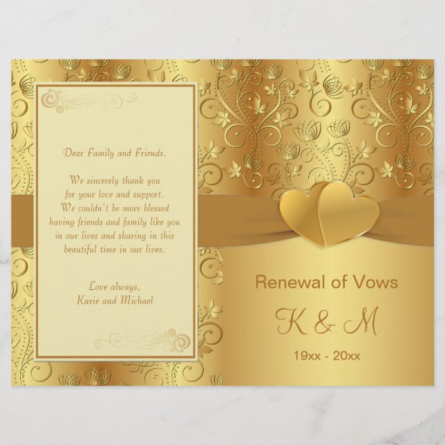 Ouro Floral Hearts Renewof Vows (Frente)