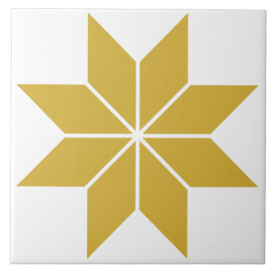 Ouro geométrico de azulejo cerâmico vintage, em es