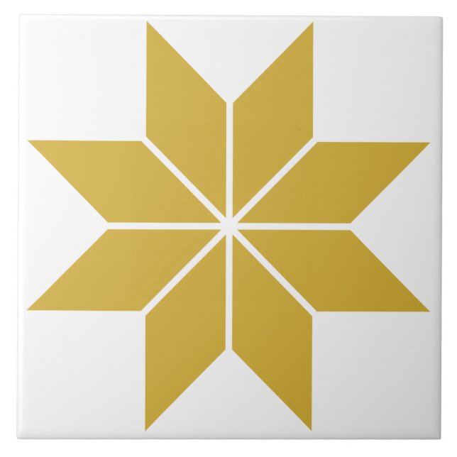 Ouro geométrico de azulejo cerâmico vintage, em es (Frente)
