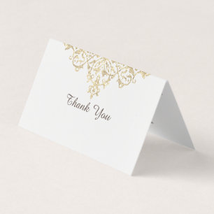 Ouro Glitérico Elegante Obrigado Cartões