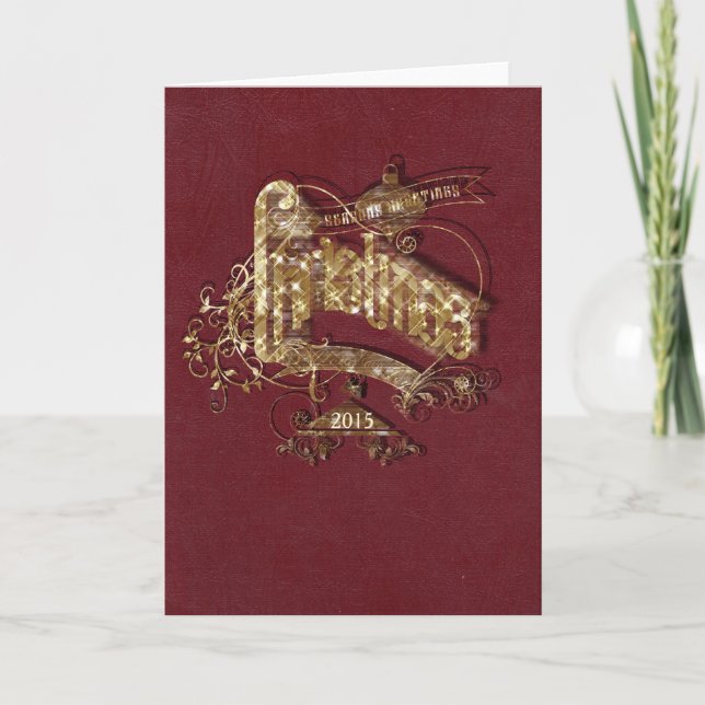 Ouro Glitter Natal - Cartão de Saudação (Frente)