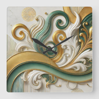 Ouro Harmony Swirl - Relógio Elegante de Parede Ab