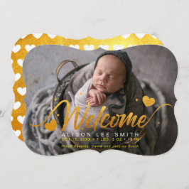 Ouro Hearts Baby Birth Anúncio de Foto