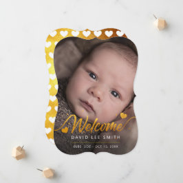 Ouro Hearts Baby Birth Anúncio de Foto