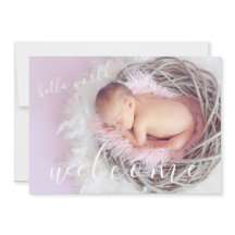 Ouro Hello Foto Bem-vinda Anúncio de Nascimento do