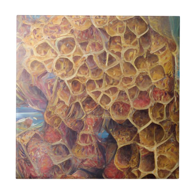 Ouro Honeycomb home abstrato arte digital (Frente)