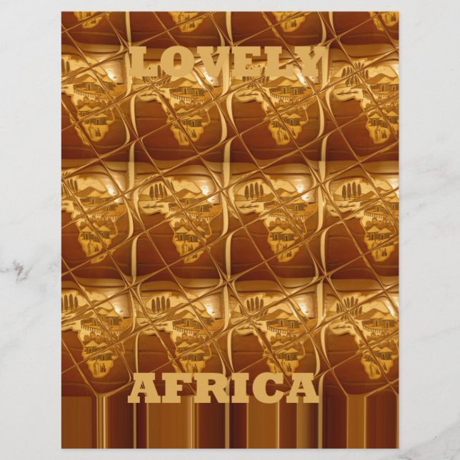 Ouro Impressão do mapa africano maravilhoso (Frente)