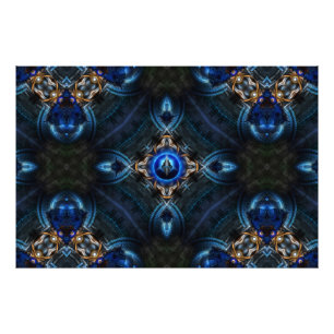 Ouro Kaleidoscope Impressão de fotografia azul x75
