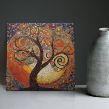 Ouro Klimt Árvore da Vida Abstrato de Arte Nouveau