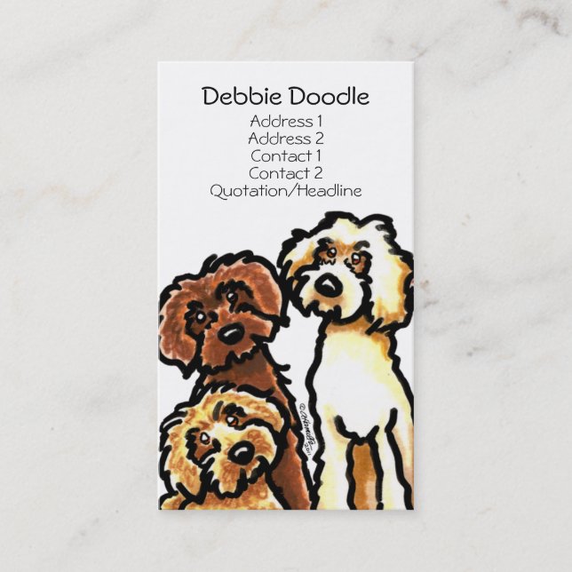 Ouro Labradoodles Pet Cartões de visitas (Frente)