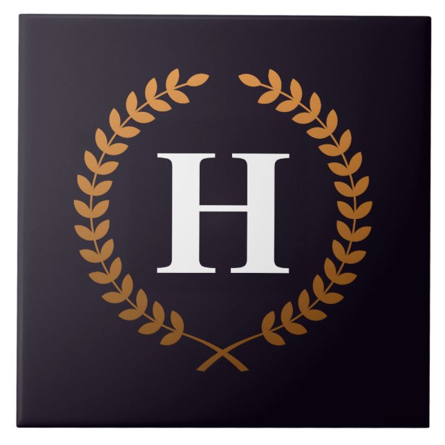 Ouro Laurel Wreouts Monograma (Frente)