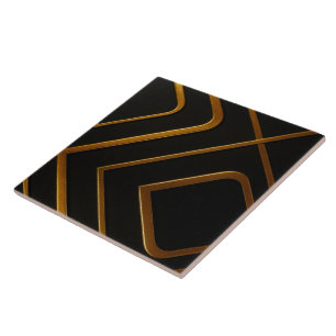 Ouro Líquido Preto Monocromático Geométrico Cozinh