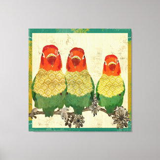 Ouro Love Birds Vintage Canvas