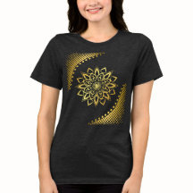 Ouro Mandala Camisa-T feminina
