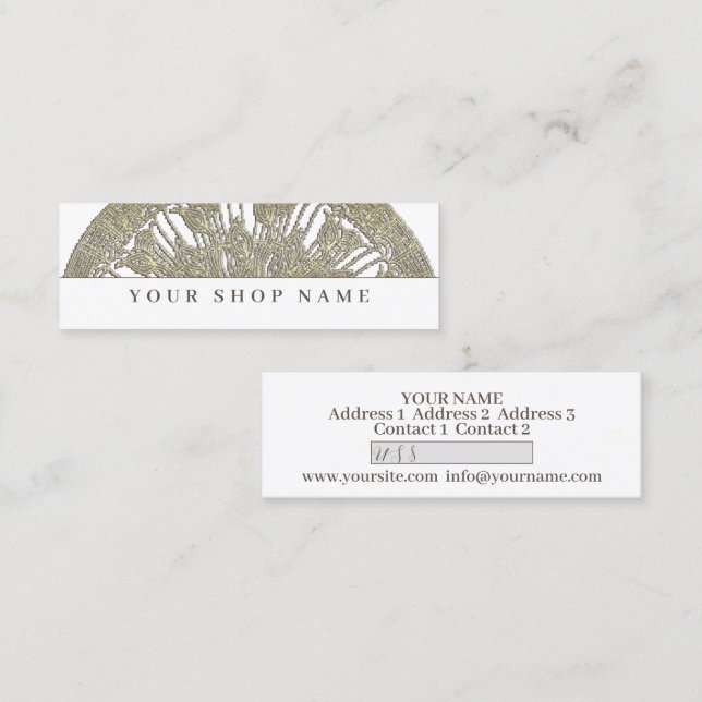 Ouro Mandala - Etiqueta de preço - Cartão de visit (Frente/Verso)