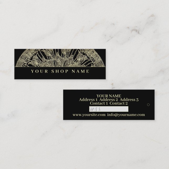 Ouro Mandala - Etiqueta de preço - Cartão de visit (Frente/Verso)