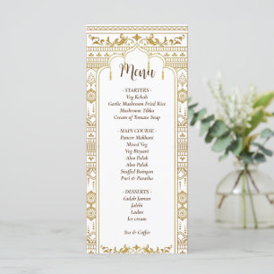Ouro Mandap Border Menu do casamento Indiano