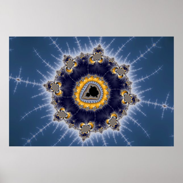 Ouro Mandelbrot - Fractal Poster (Frente)