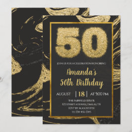 Ouro Marble 50º Convite de Aniversário