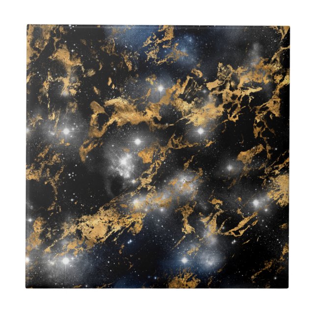 Ouro Marble Dark Starry Night Space Galaxy (Frente)
