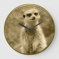 Ouro Meerkat 2022, Grande Relógio De Parede Redond