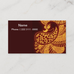 Ouro Mehndi do cartão de visita
