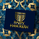 Ouro Menorah Chama Feliz Cartão Hanukkah<br><div class="desc">Itens temáticos de feriado projetados por Umua. Impresso e enviado pela Zazzle ou suas afiliadas.</div>