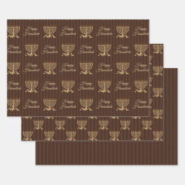 Ouro Menorah Hanukkah Stripes