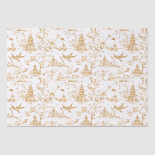 Ouro Modelos Chinoiserie Tiuuse Papel (Frente )