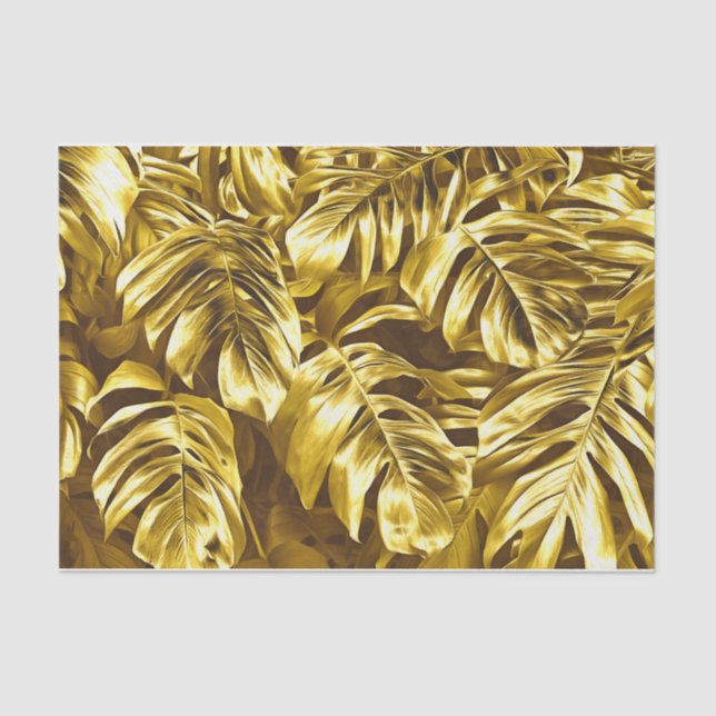 Ouro monstera - Papel tecidular (Frente )