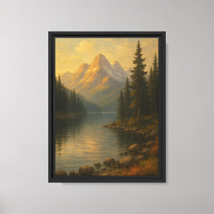 Ouro Mountain Lake Sunset Canvas