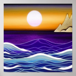 Ouro nascer do sol no mar Poster