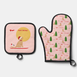 Ouro Natal Pink Beach Day Oven Mitt Set