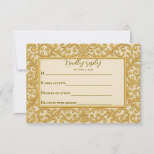 Ouro Nunca Após A Placa RSVP De Casamento