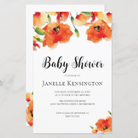 OURO ORÇAMENTAL Convite para Chá de fraldas Poppy