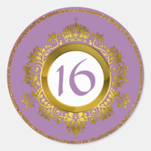 Ouro ornamentado e doce violeta 16 etiquetas do