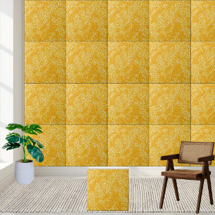 Ouro Padrão Floral Estilo de Azulejo Cerâmico 2
