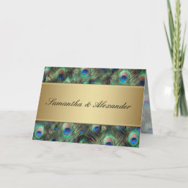 Ouro Pavão-Pavão - Convite De Casamento Dobrado