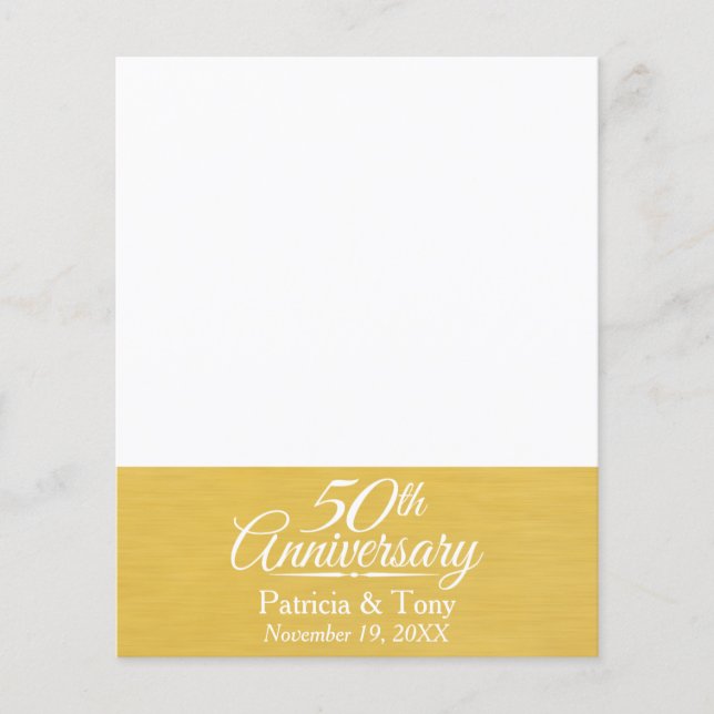 ouro Personalizado do 50º Aniversário do Casamento (Frente)