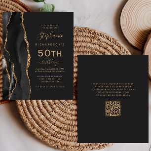 Ouro Preto Agate Código QR Aniversário de 50 anos 